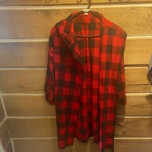 Lands' End Red and Black Plaid Women's Cape